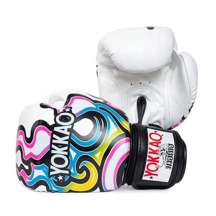 YOKKAO Flames boxkesztyű, 16 oz, fehér, valódi bőr