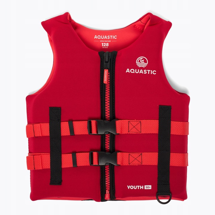 Kamizela de salvare AQUASTIC Youth 50N, rosie, 152cm, pentru copii