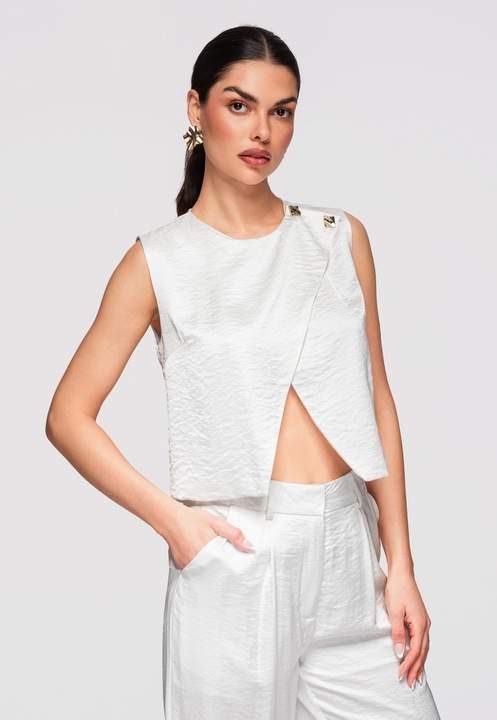 Ujjatlan blúz LARICA OW-TS-E0018, Törtfehér