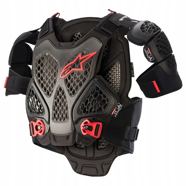 Kamizela de protectie Alpinestars A-6 Plasma, negru/antracit/rosu, XL, protectie nivel 1/2, ventilata, elastica
