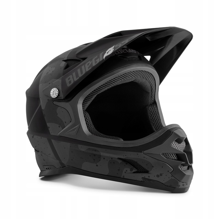 Casca de protectie BMX si Downhill Bluegrass INTOX, fullface, negru mat, XL 60-62cm