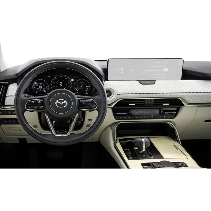 Folie Protectie Navigatie Mazda CX-60 2022-2024, Duragon, protectie Display Navigatie, silicon Transparent, Anti-zgarieturi, Anti-amprenta, Regenerabila, Flexibila, Anti-Shock, kit instalare