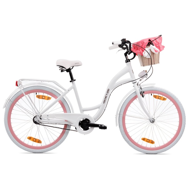 Bicicleta de oras dama Goetze Style 26, cadru aluminiu 17 inch, 3 viteze Shimano Nexus, roti 26 inch, frana torpedo & V-Brake, iluminare LED, cos si portbagaj