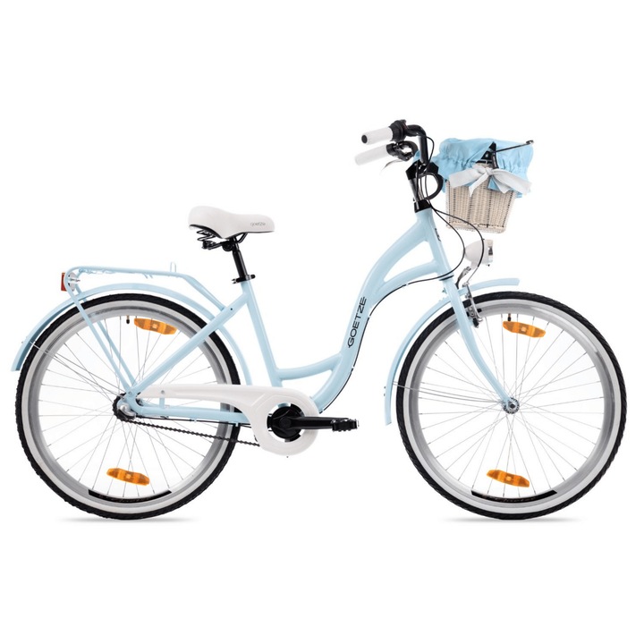 Bicicleta de oras dama Goetze Style 26, cadru aluminiu 17 inch, 3 viteze Shimano Nexus, roti 26 inch, frana torpedo & V-Brake, iluminare LED, cos si portbagaj