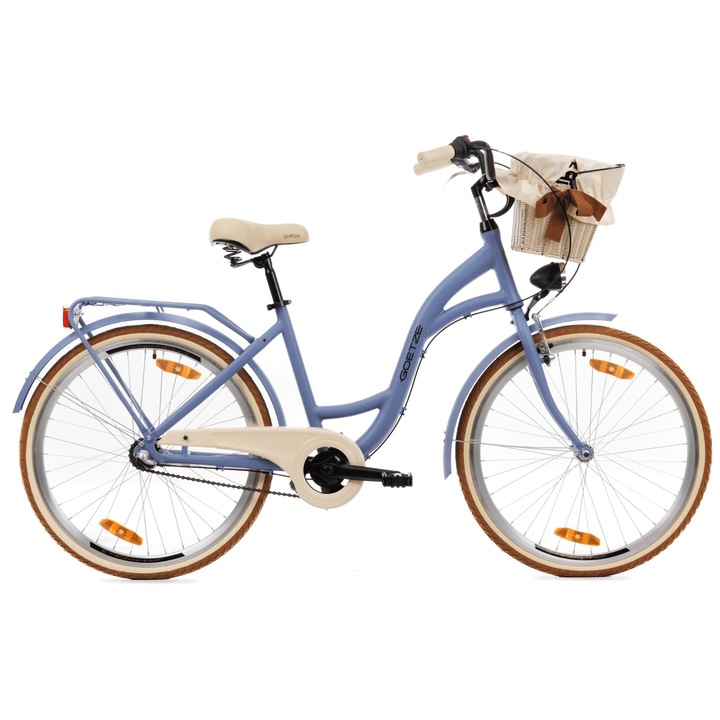 Bicicleta de oras dama Goetze Style 26, cadru aluminiu 17 inch, 3 viteze Shimano Nexus, roti 26 inch, frana torpedo & V-Brake, iluminare LED, cos si portbagaj