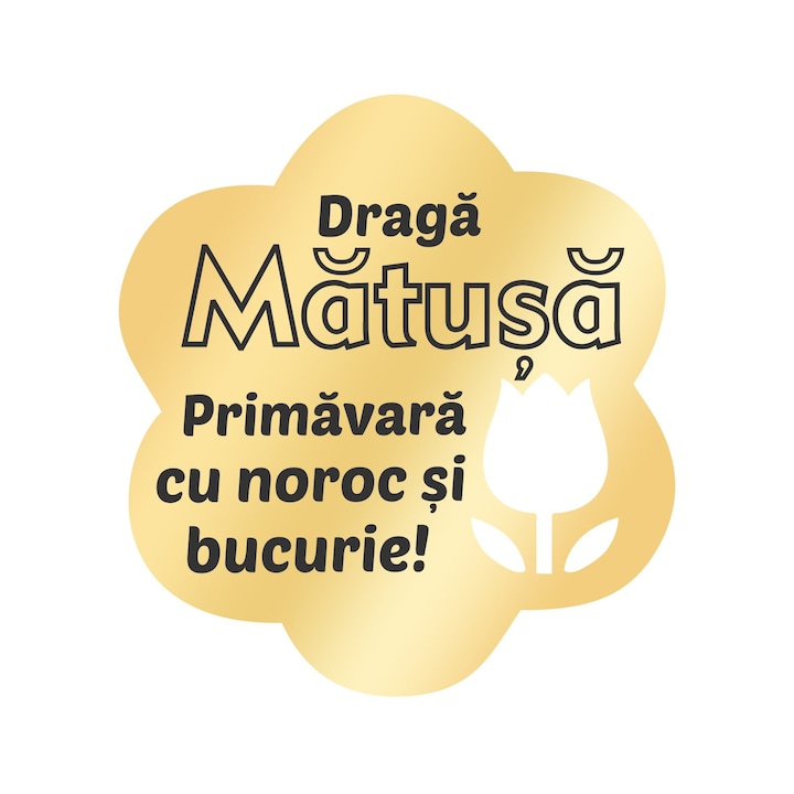 Martisor Brosa Inox Floare Aurie Urare Matusa