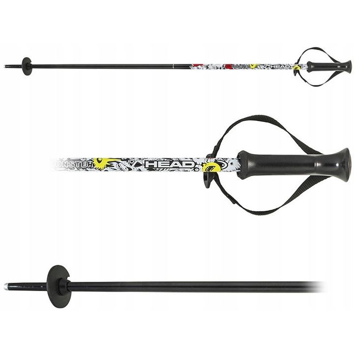 Bete ski Head MONSTER TEAM, 100cm, Black/White, din aluminiu, cu racleta pentru copii