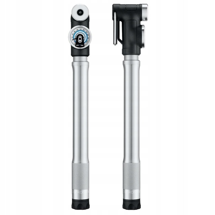 CRANKBROTHERS Klic HP Gauge kerékpárpumpa, ezüst, nagynyomású, nyomásmérővel