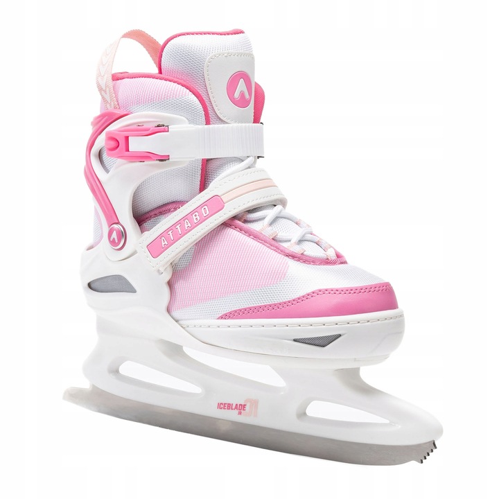 Patine ATTABO Girl, 26-31 EU, alb/roz, pentru incepatori, ajustabile