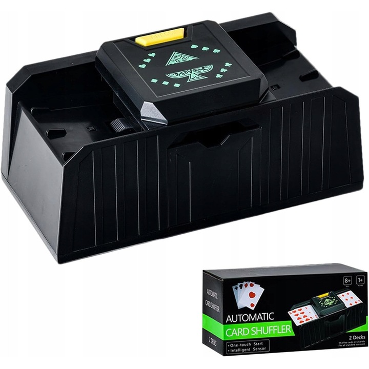Automata kártyakeverő, 2 pakli, hordozható, társasjátékokhoz
