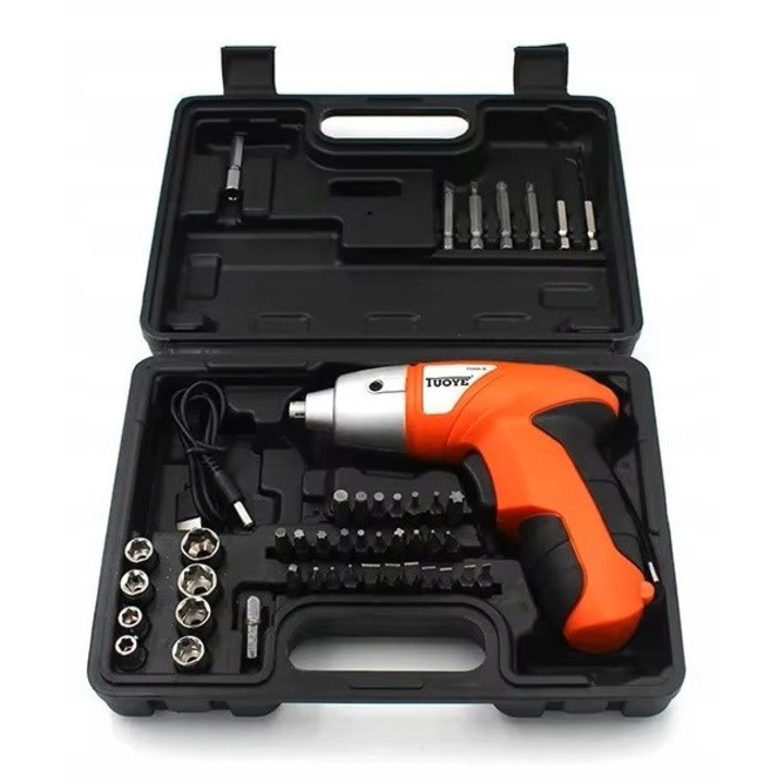 Мини акумулаторна отвертка 3.6V, 45 елемента, с куфар 600mAh, 3NM