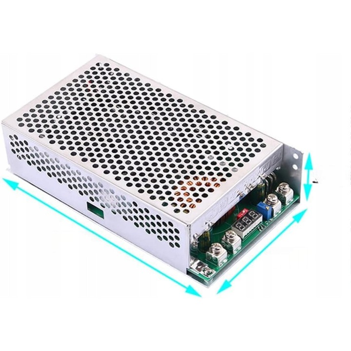Модул инвертор 1500W, 25-90V, 2,5-60V, алуминий, с охлаждащ вентилатор
