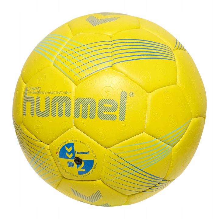 Minge handbal Hummel Storm Pro, dimensiune 3, galben/albastru/marin, polimicrofibra PU