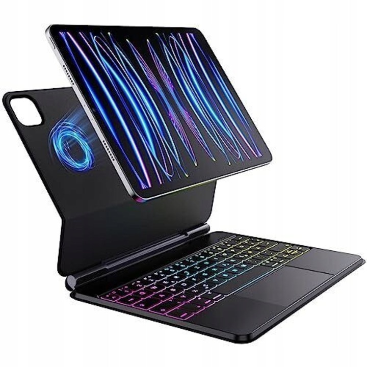 Husa cu tastatura magnetica pentru iPad Pro 11, QWERTZ, touchpad, negru