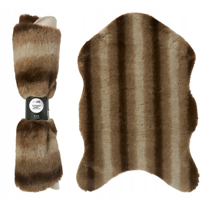 Covor Cadro 60x90cm, moale, calduros, culoare maro