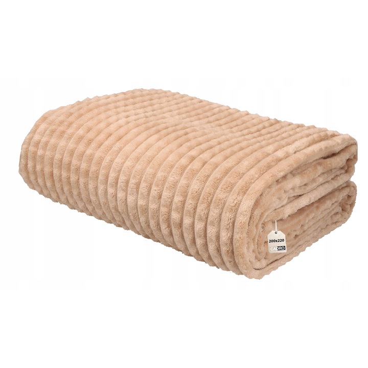 Покривка за легло Cadro, 200x220см, микрофибър, бежов, текстуриран модел