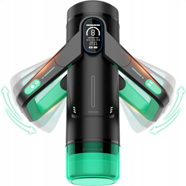 Masturbátor automatikus, 4 az 1-ben, 81 rezgésmód, texturált, TPE