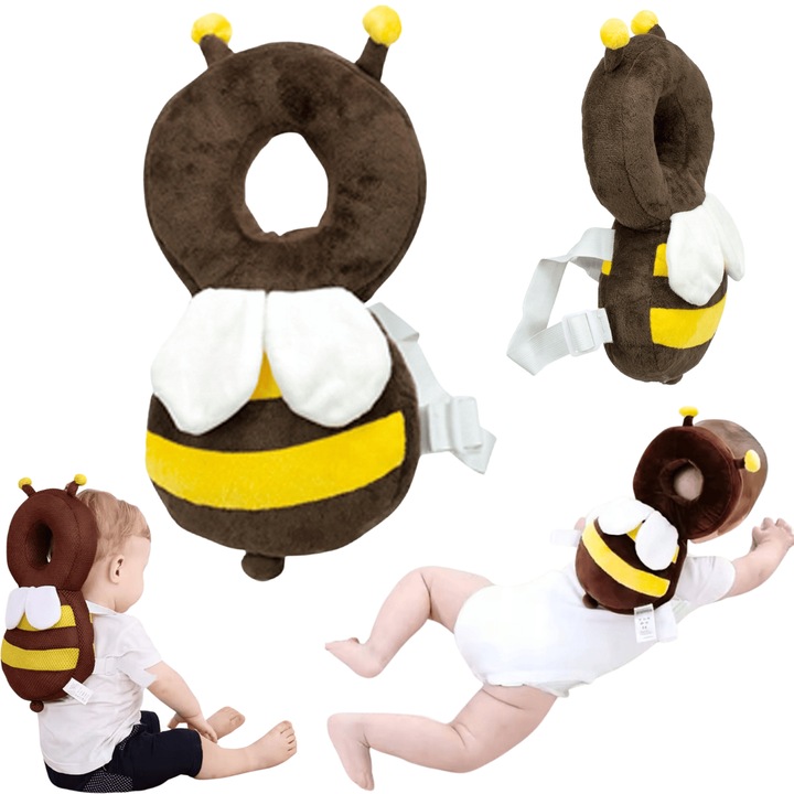 Perna protectie cap copil rucsac albina primii pasi protectie cap amortizare caderi reglabil usor