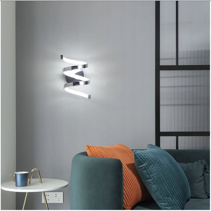 LED аплик GOECO 18W, 6000K, бял, 21x15см, комплект 1 брой