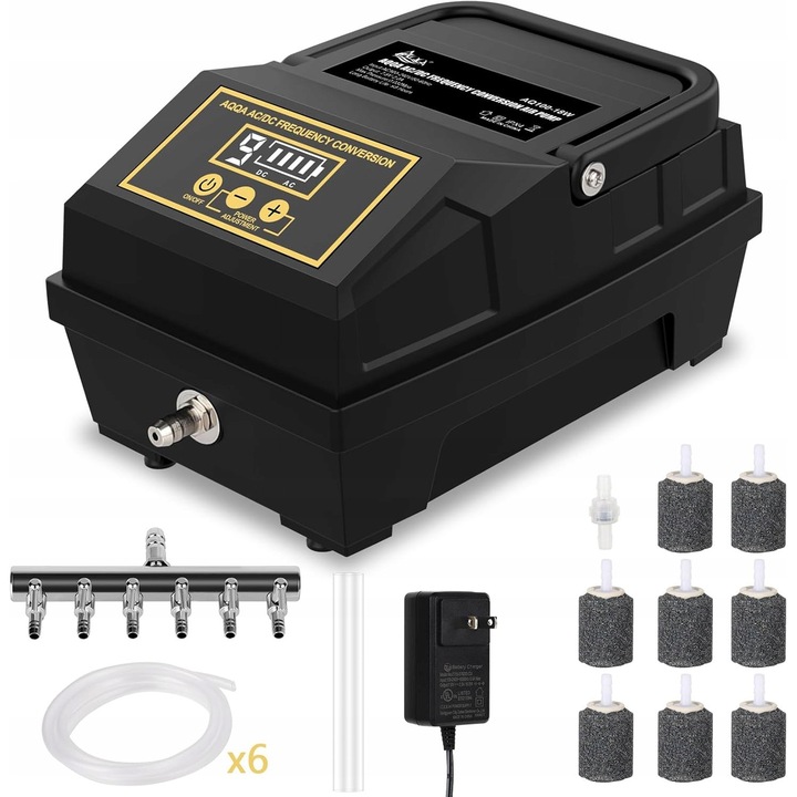 Pompa de aer AQQA AQ100, 10W/18W, 260 GPH/320 GPH, waterproof, set complet accesorii