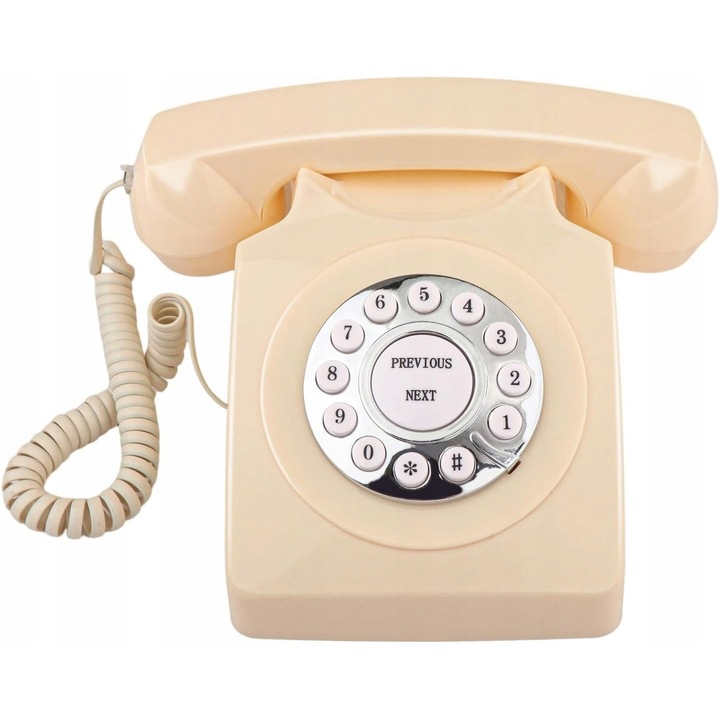 Telefon stacionar vintage retro, decorare, functie de inregistrare, multicolor