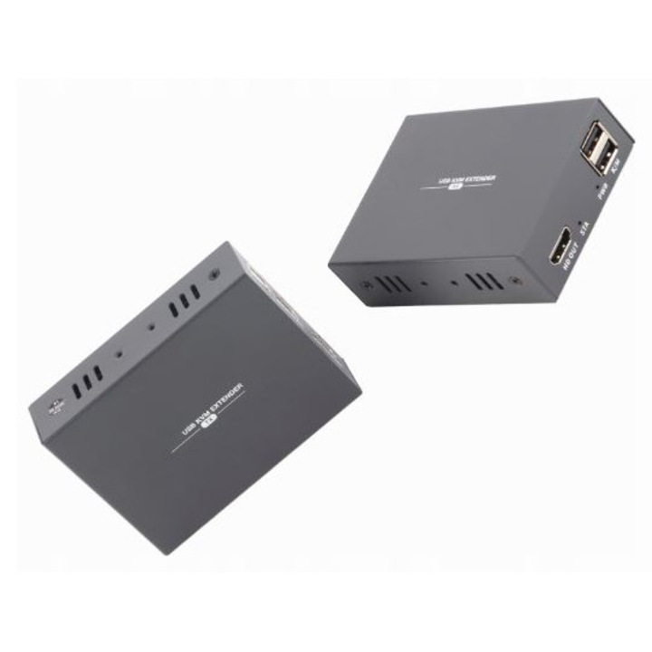 Extender HDMI 1080p, KVM, 1920x1080P, 5m, fekete