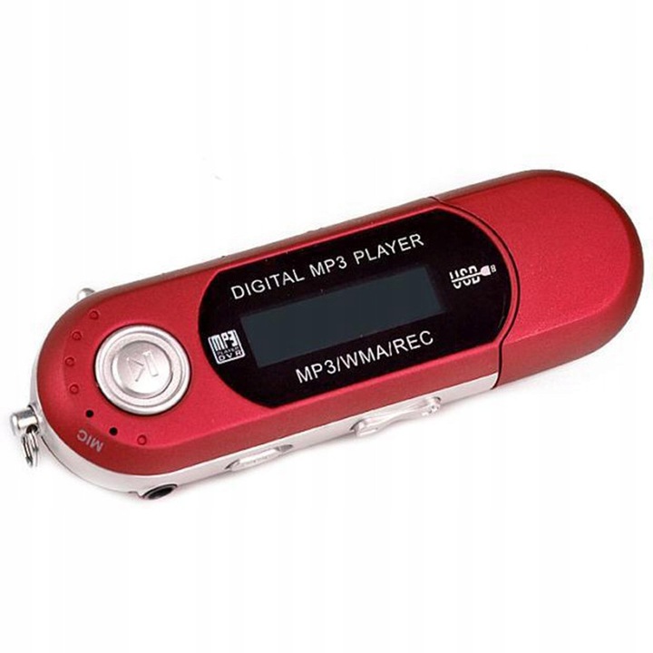 MP3 плейър Ravo M04 8GB, червен, с FM радио и слушалки