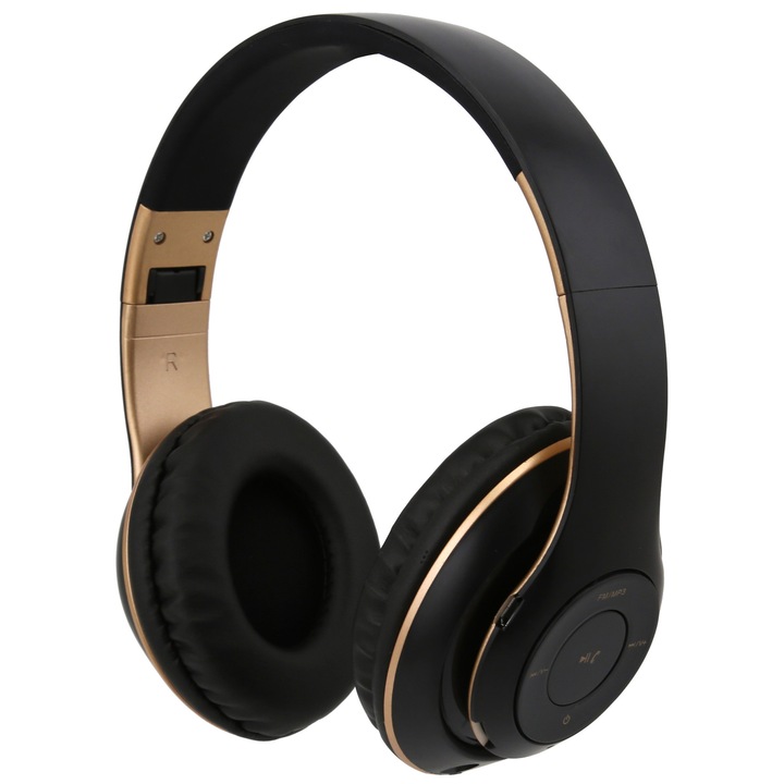 Ravo BT-020 vezeték nélküli fejhallgató, fekete, MicroSD kártya foglalattal, FM rádióval