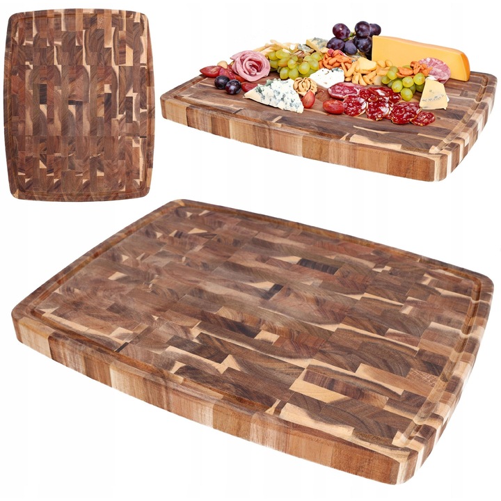 Кухненска дъска за рязане, Cadro, от акациево дърво, 46x36см, масивна