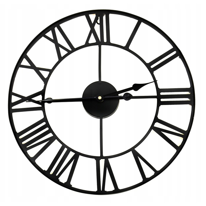 Falióra 60cm Asato retro 3D fekete, loft design, csendes mechanizmus