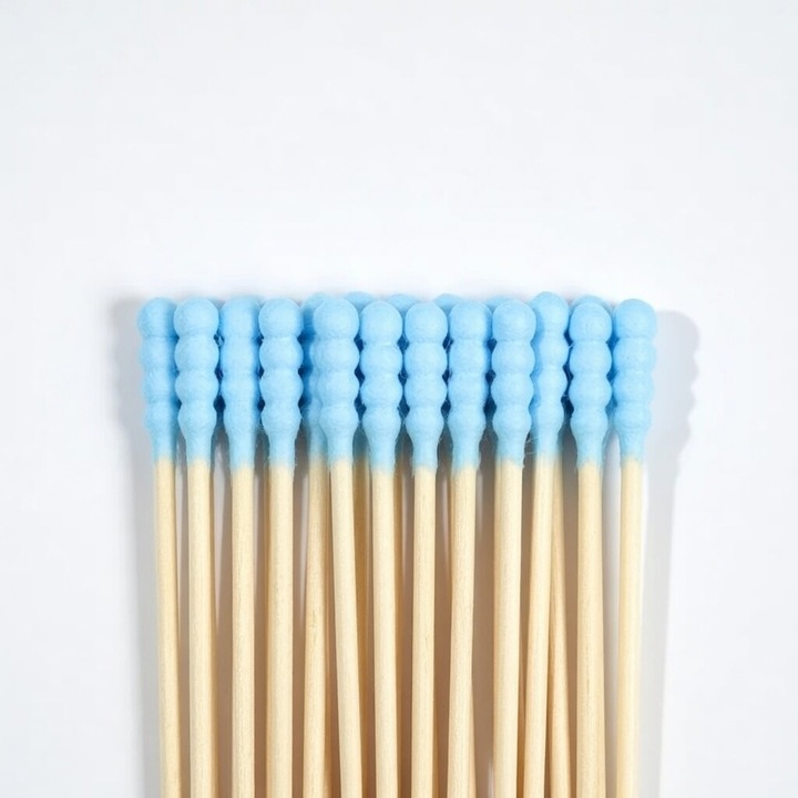 Betisoare cosmetice, 100 bucati, capete duble din bumbac, albastru, 7 cm