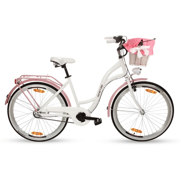 Bicicleta de oras dama Goetze Style 26, cadru otel 17 inch, 3 viteze Shimano Nexus, roti 26 inch, frana torpedo & V-Brake, iluminare LED, cos si portbagaj