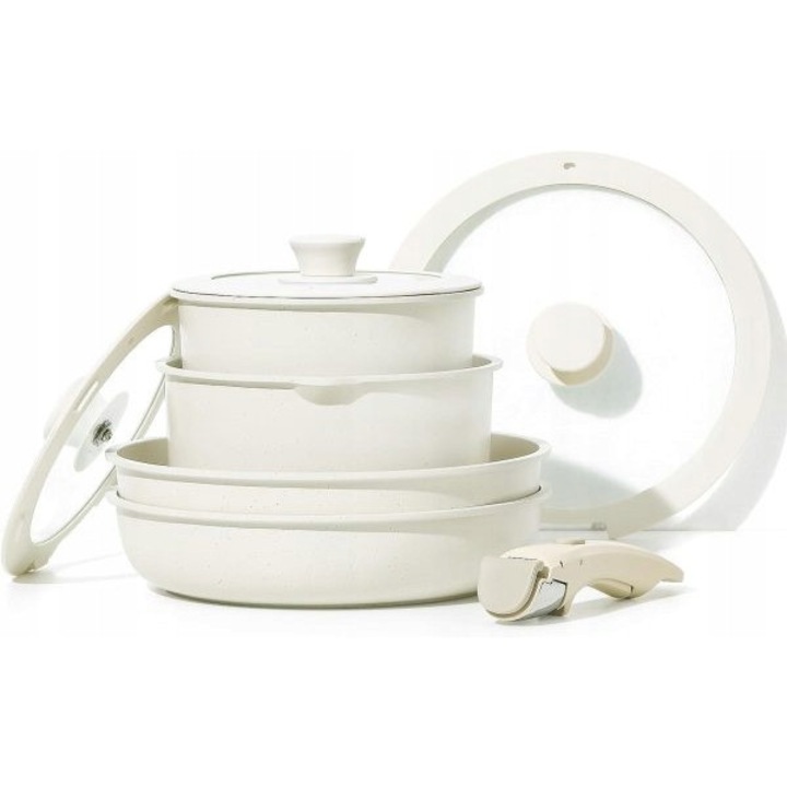 Set oale si cratite inductionale 8 piese Carote, neaderente, diverse dimensiuni