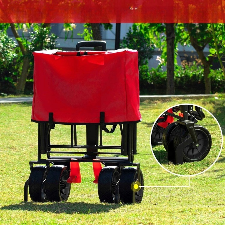 Градинска количка Beau Jardin сгъваема, здрава, спирачка, 100x50x80см