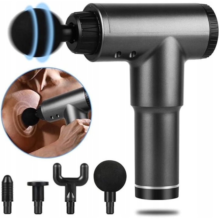 Масажен пистолет, 30 скорости, преносим дизайн, 1кг