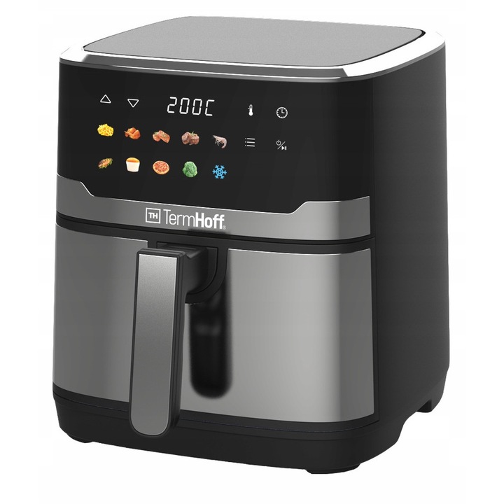 Фритюрник без мазнина TermHoff AF-0165, 6.5л, 200°C, 1600W, технология Rapid Air 360, инокс