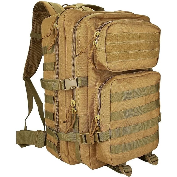 Rucsac militar tactic 40L, 47x32x29cm, material waterproof, 5 compartimente, pentru trekking