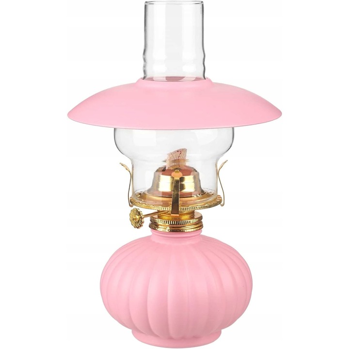 Lampa cu petrol, 28cm, decorativa, sticla, reglabila