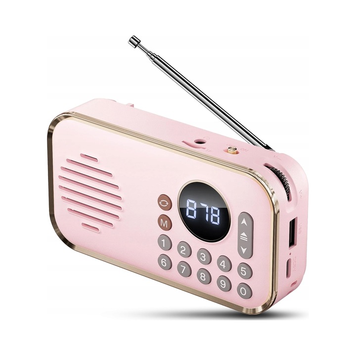 Радио преносимо AMT Bluetooth, USB, SD, AUX, 3 цвята, 12x6,5x3,5см, пълен комплект