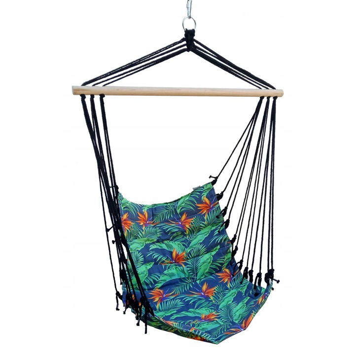 Многоцветен люлеещ се стол с пълнеж 6см, 120кг, 58х96см