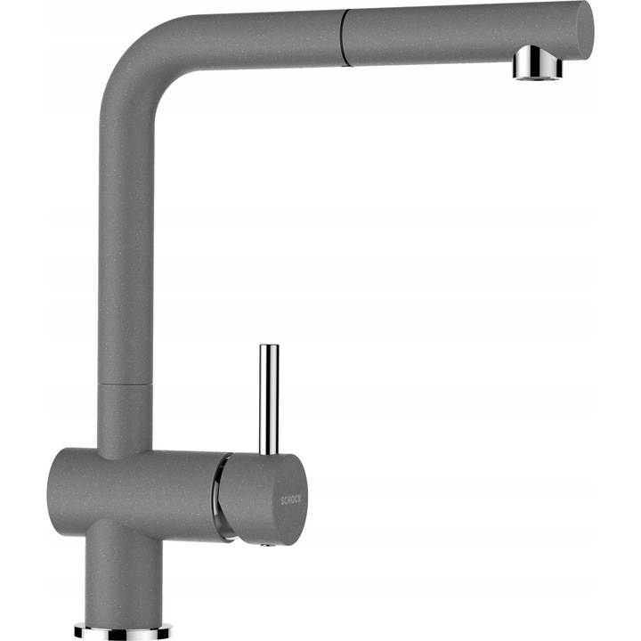 Schock Epos konyhai csaptelep, kihúzható zuhanyfejjel, króm, szürke, 274mm