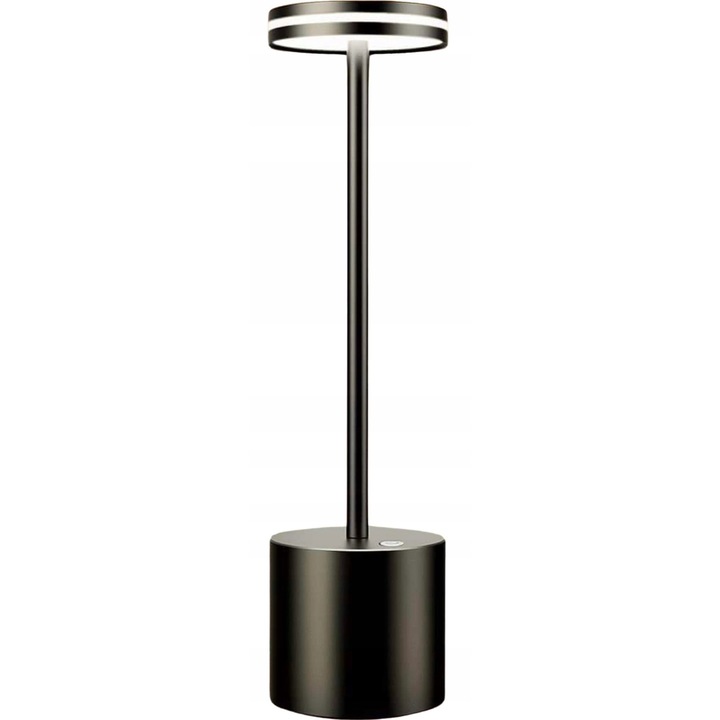 Lampa de masa LED Hapfish, 3 temperaturi de culoare, 31x8cm, fara fir, acumulator 5000mAh