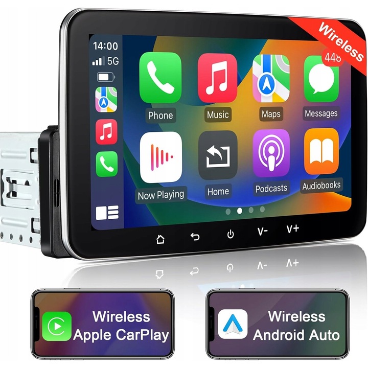 Radio auto 1 DIN LEROAADZ cu Android, Bluetooth, Wi-Fi, 7", 2GB RAM, 134x50mm