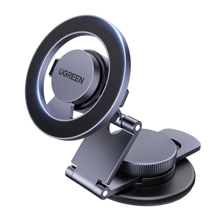 Suport auto pentru telefoane Ugreen LP865, Montare bord, Magnetic, Rotativ 360°, Magneti N52, Negru