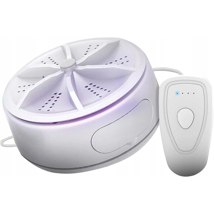 Mini spalator portabil USB, 24W, cu telecomanda, functie de lumina violeta, pentru camping si drumetii