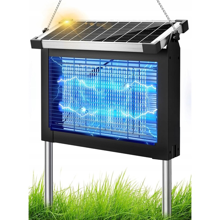 Слънчева лампа против насекоми AnySun, капан за мухи и комари, водоустойчива, 3м кабел, 4500V