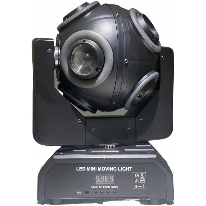 Cap de iluminat rotativ DMX RGBW 200W, echipamente de lumini, efecte de stroboscop, frecventa ajustabila, multicolor