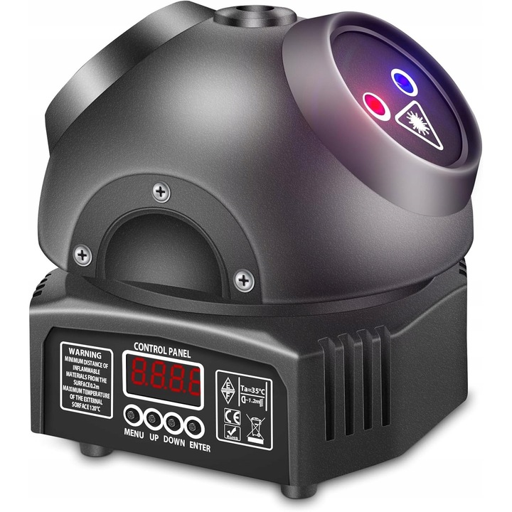 DJ RGB LED DMX проектор, светлинни ефекти, многоцветен, 30x15см