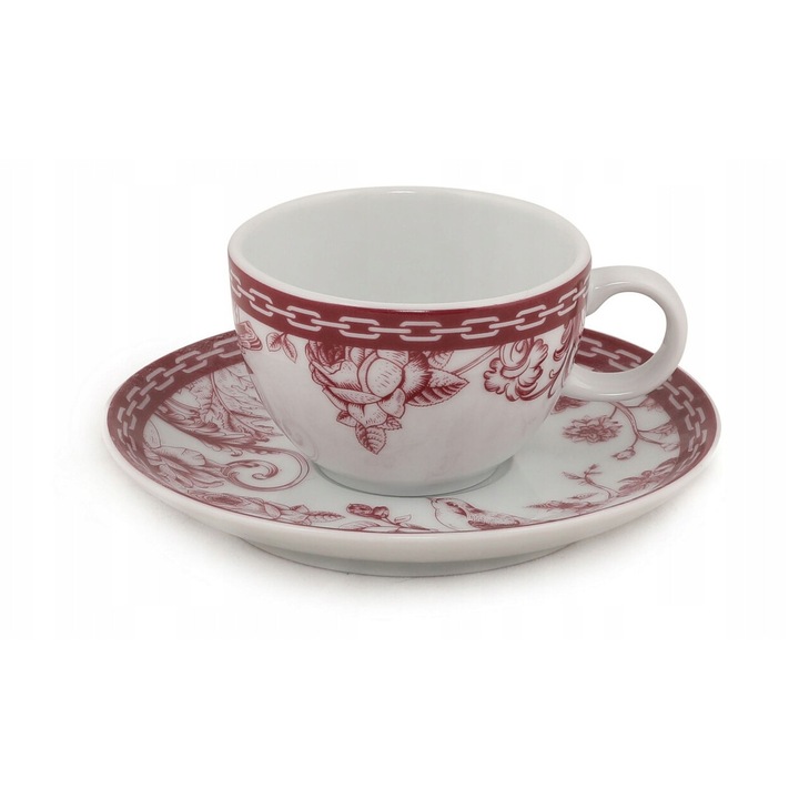 Set cani espresso Kutahya, 12 piese, 90ml, portelan, design cu pasari