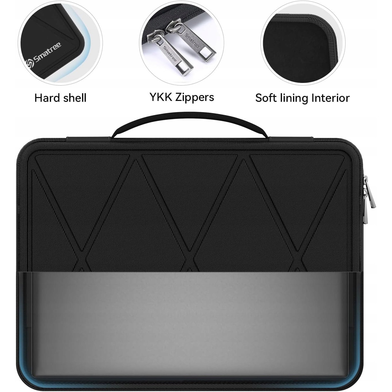 Futeral protector laptop Smatree, 14", EVA, waterproof, design modern, dimensiuni 30,8x21,5x2,7cm
